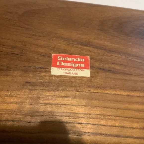 Vtg Selandia Designs Teakwood Serving Tray Thailand 20” x 6” - Picture 4 of 6